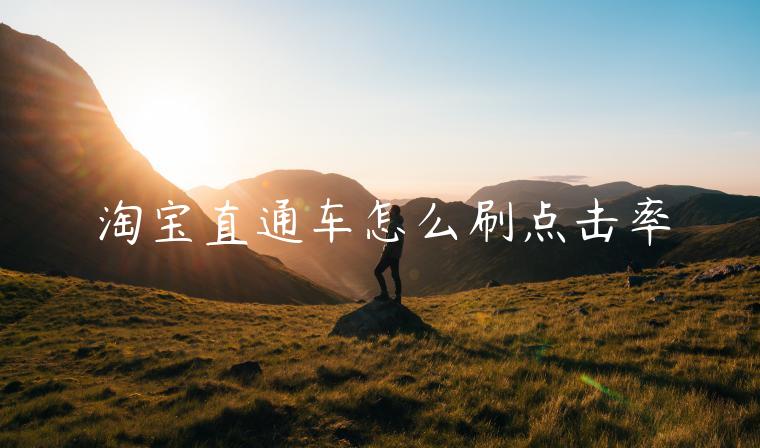 淘寶直通車(chē)怎么刷點(diǎn)擊率